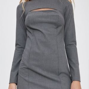 NWT!! Zara | Peek-a-boo Grey Dress